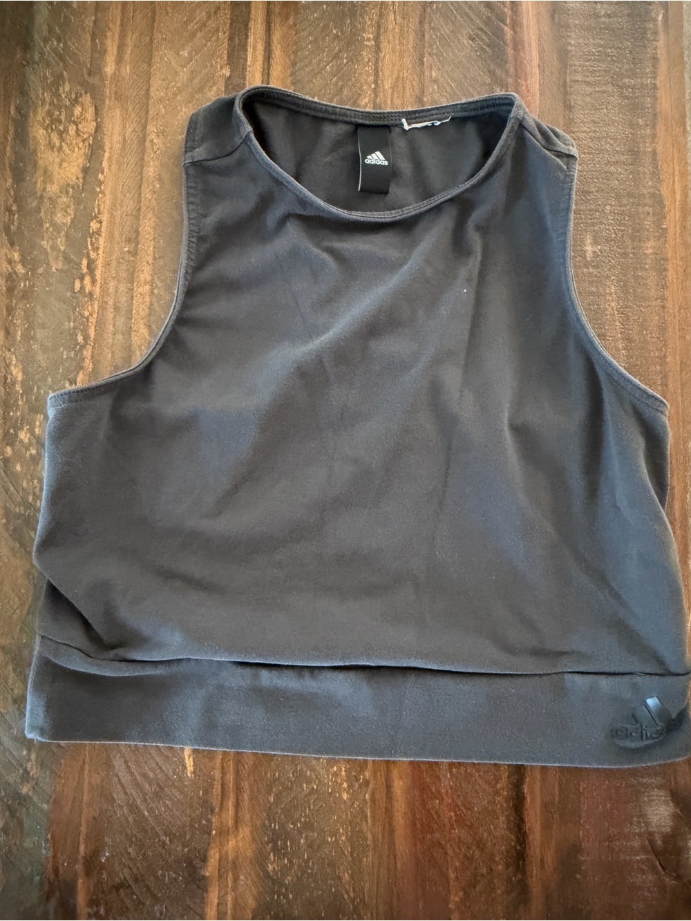adidas Black Cropped Athletic Tank Top